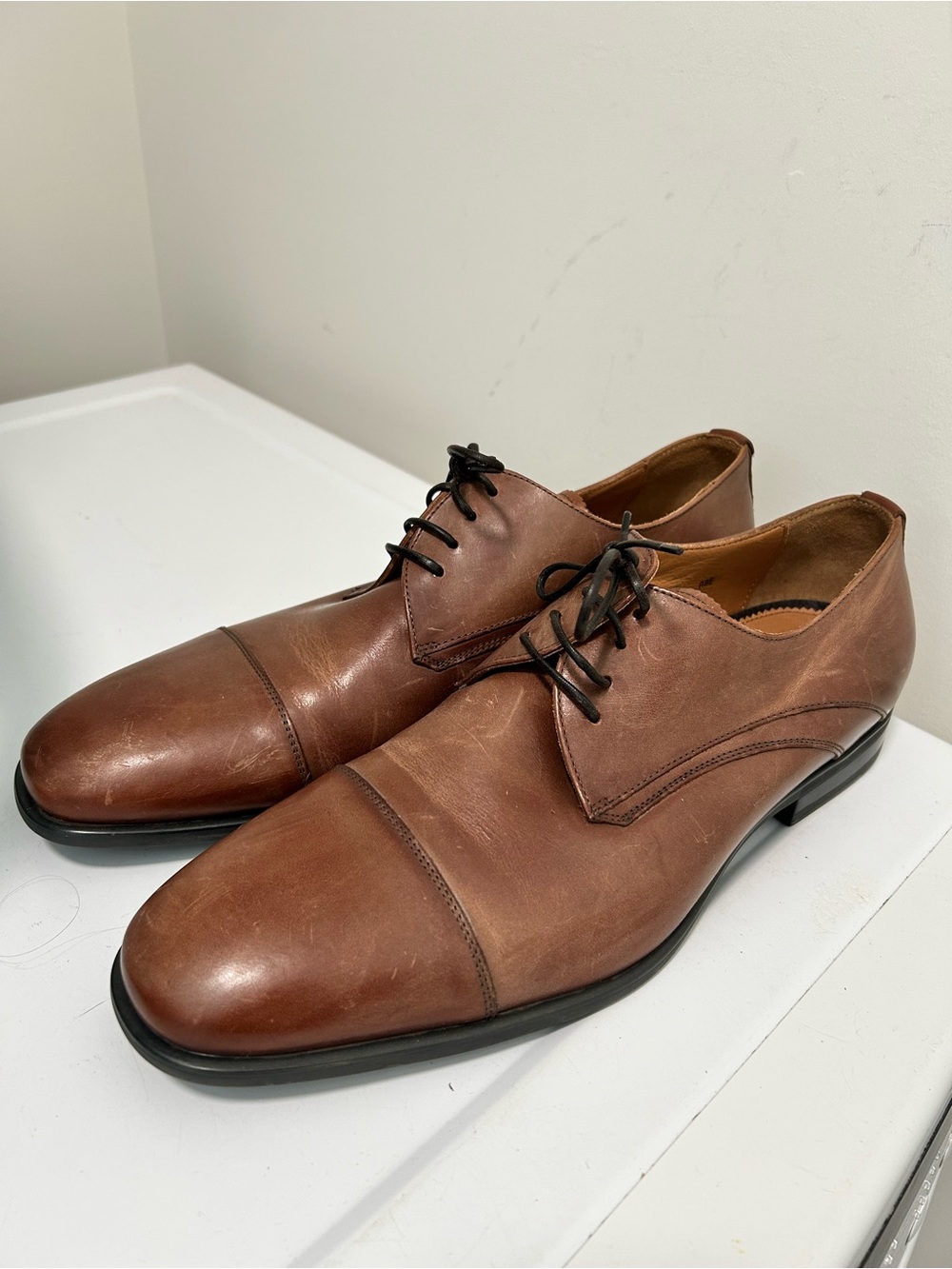 Aquatalia Men’s Leather Oxford Shoes Brown Size 12